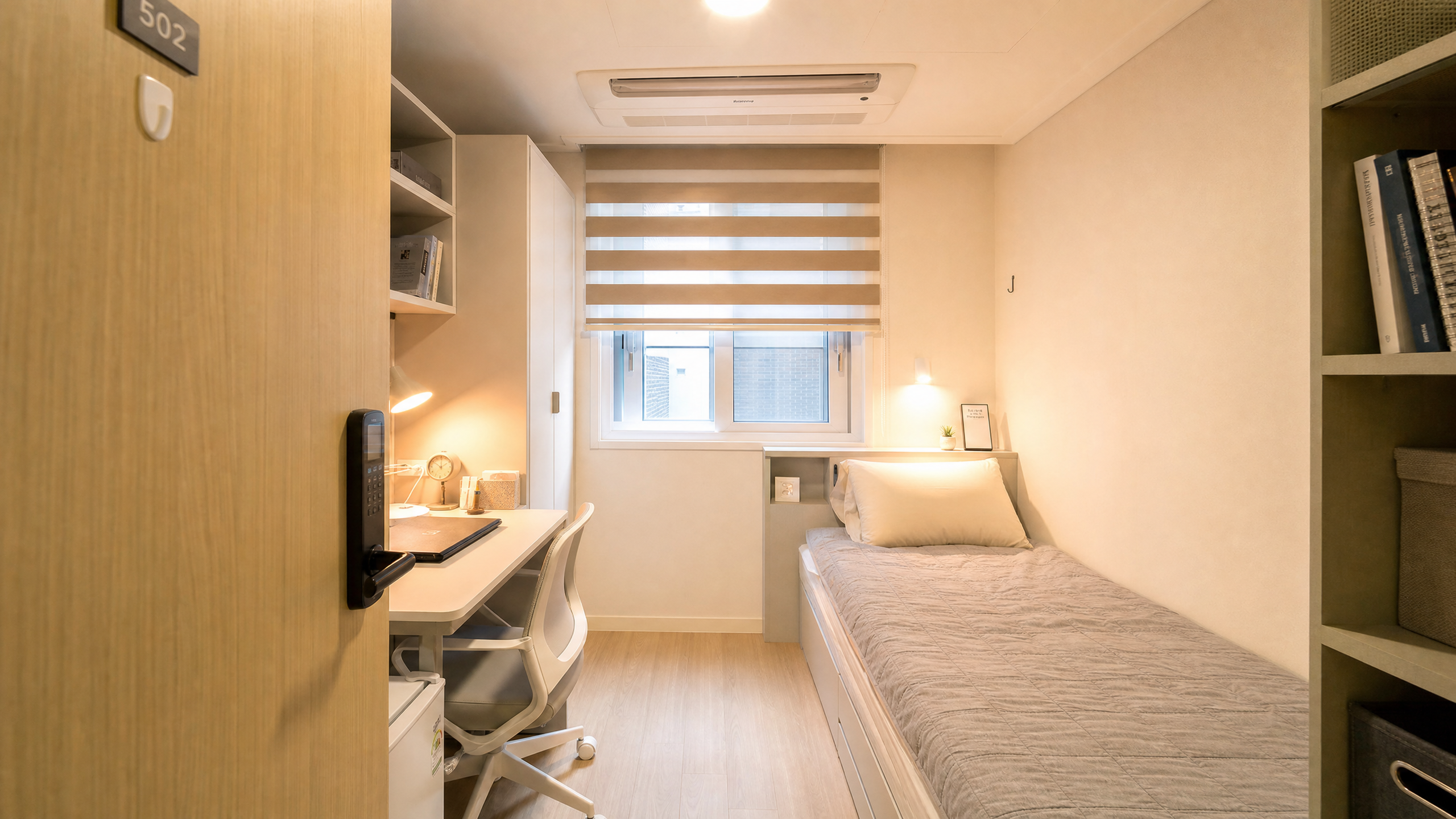 Clean and cozy Goshiwon room interior