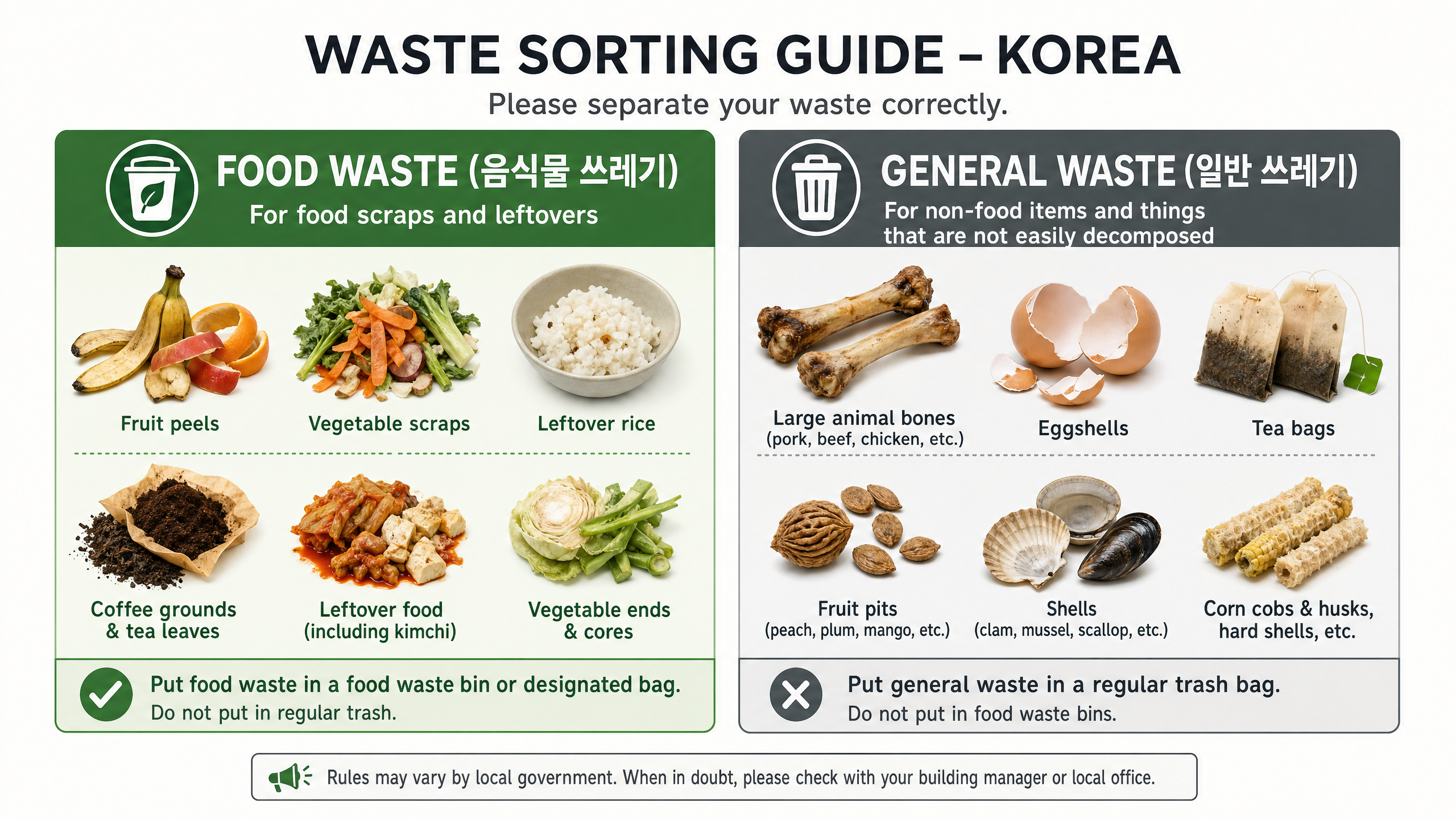 Food Waste vs. General Waste Examples