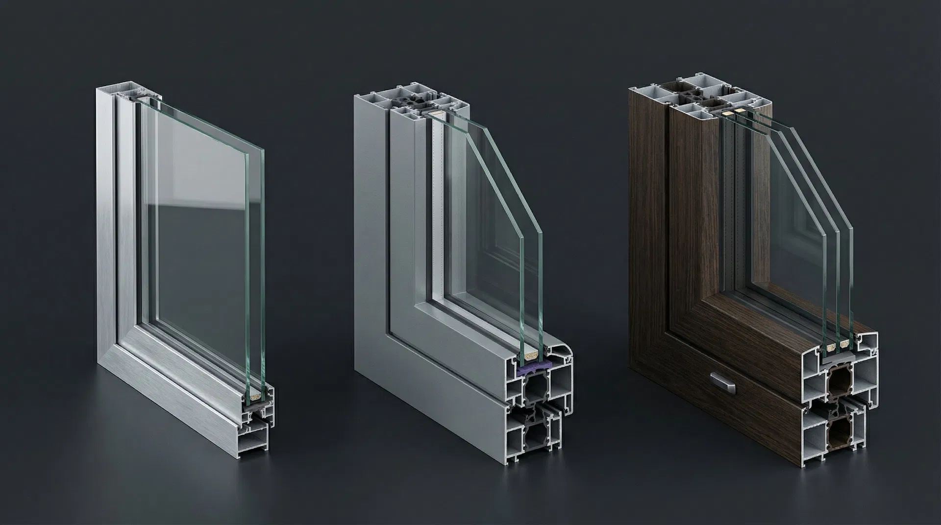 Three quality tiers of aluminum window profiles
