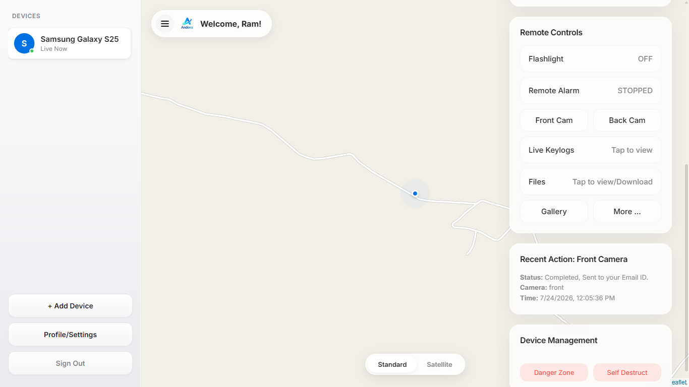 Andova Pro Dashboard