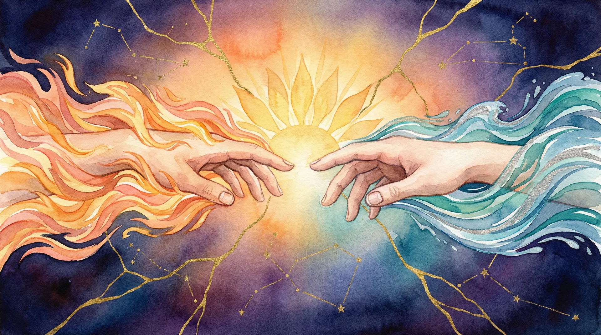 Fuego y agua convergiendo