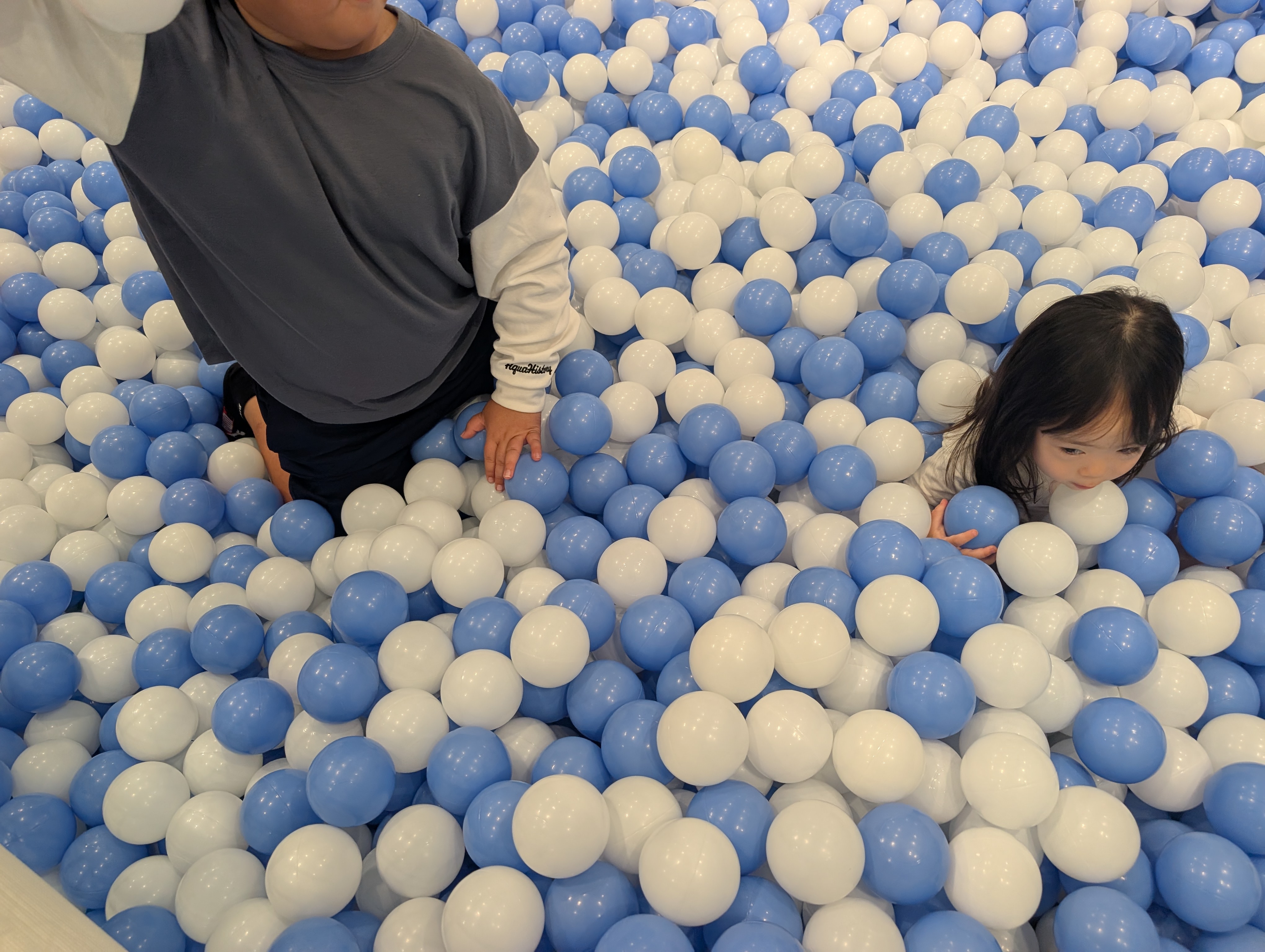 ボールプールで遊ぶ子どもたち