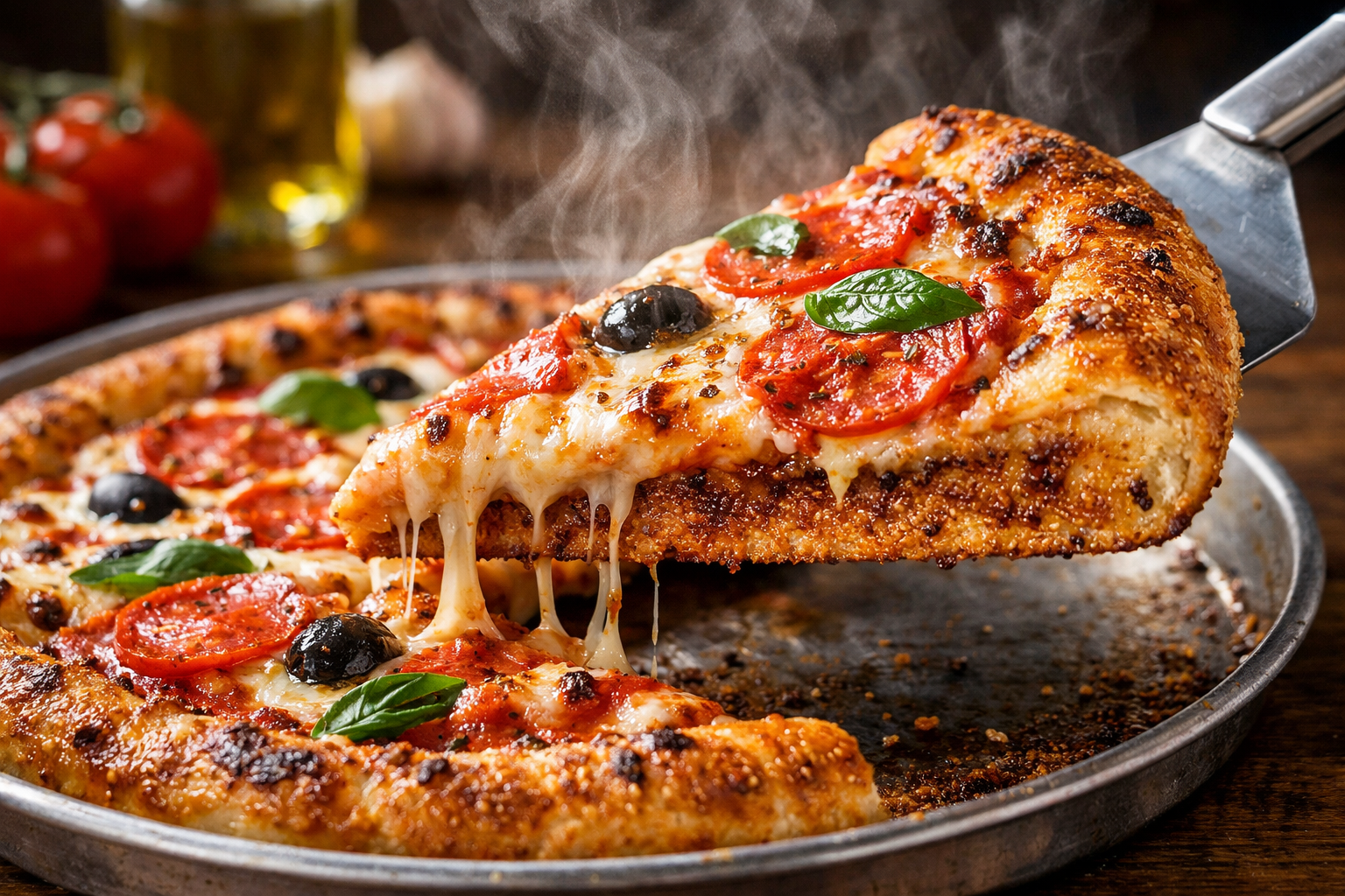 Freshly Baked Crispy Pizza