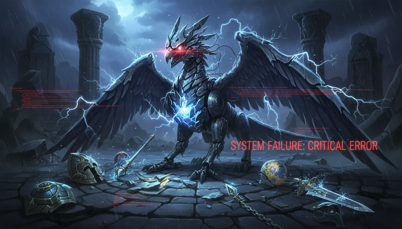 Broken courier with system failure