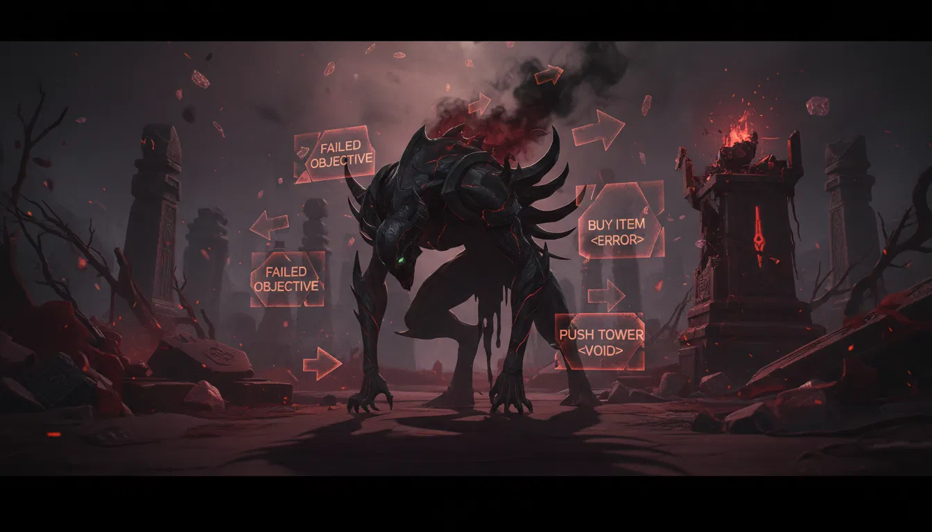 Shadow Fiend surrounded by failed objectives