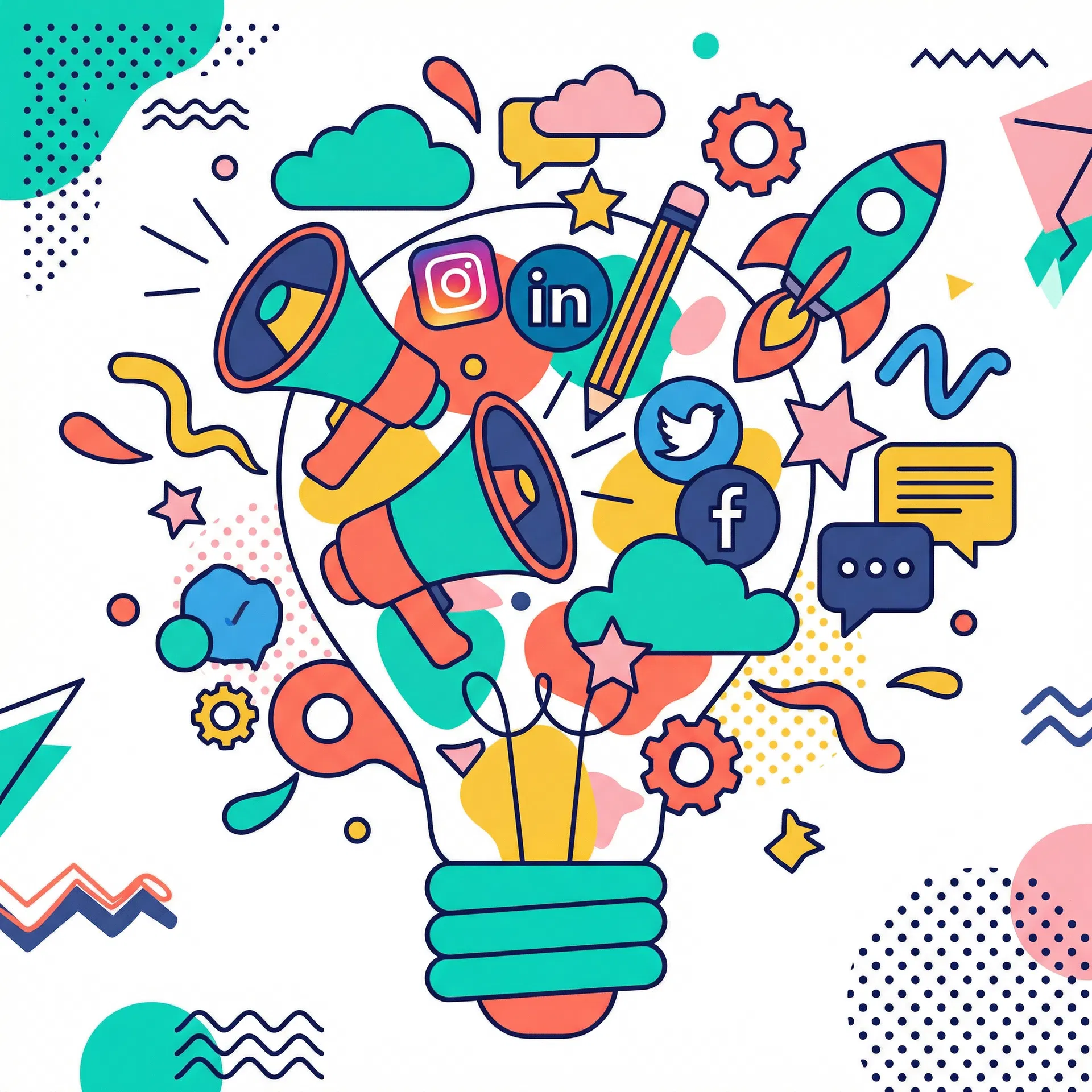 Creative Marketing Lightbulb Illustration