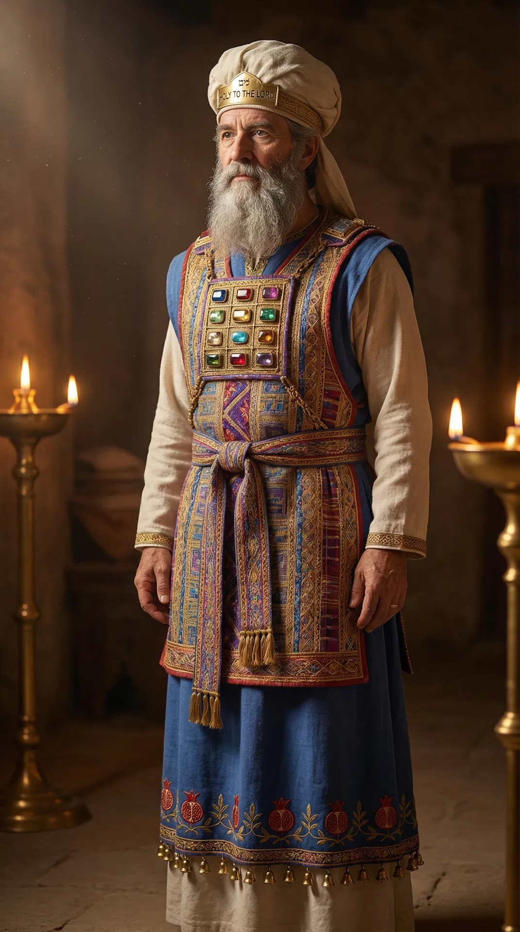 High Priest Aaron in Sacred Priestly Garments