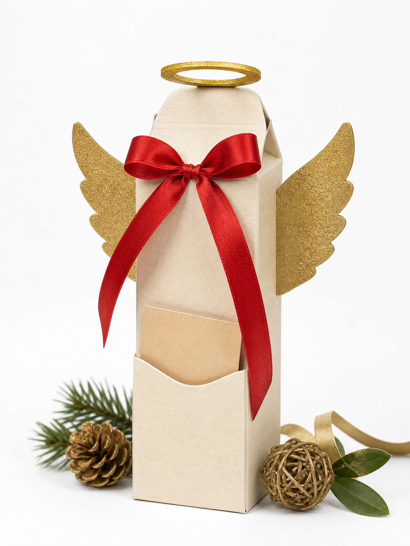 Anjo de Natal feito com caixa de leite reciclada