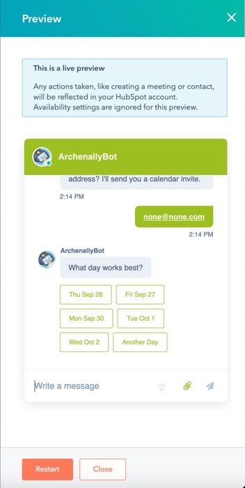 HubSpot Live Chat