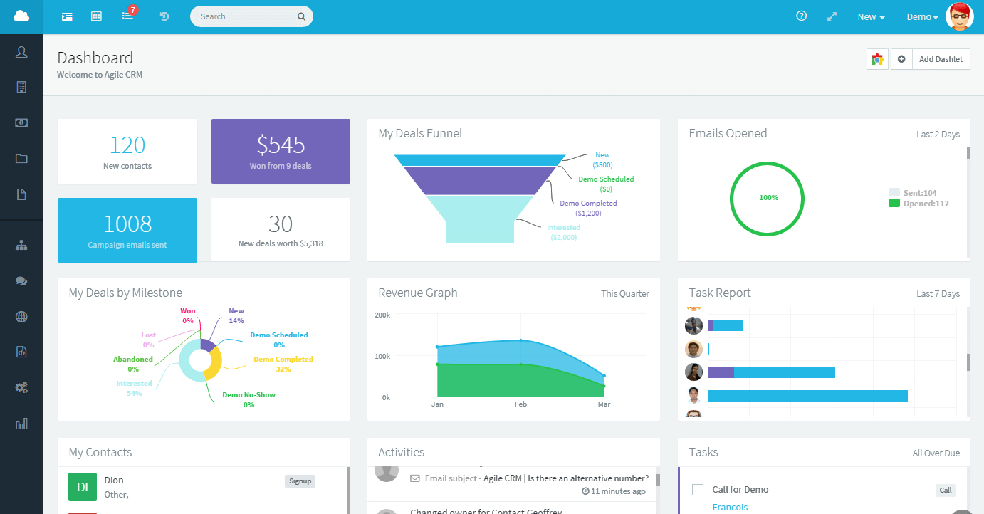 CRM Software Interface