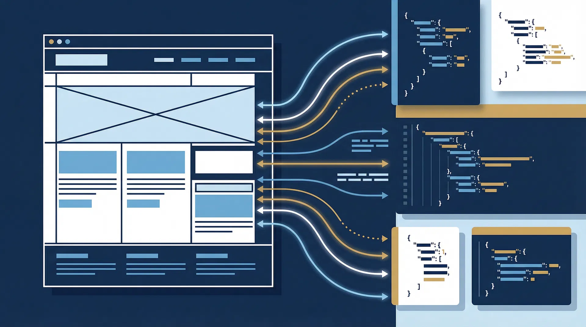 Illustration of structured data being added to a website