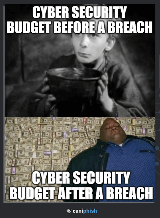 cybersecurity budget meme