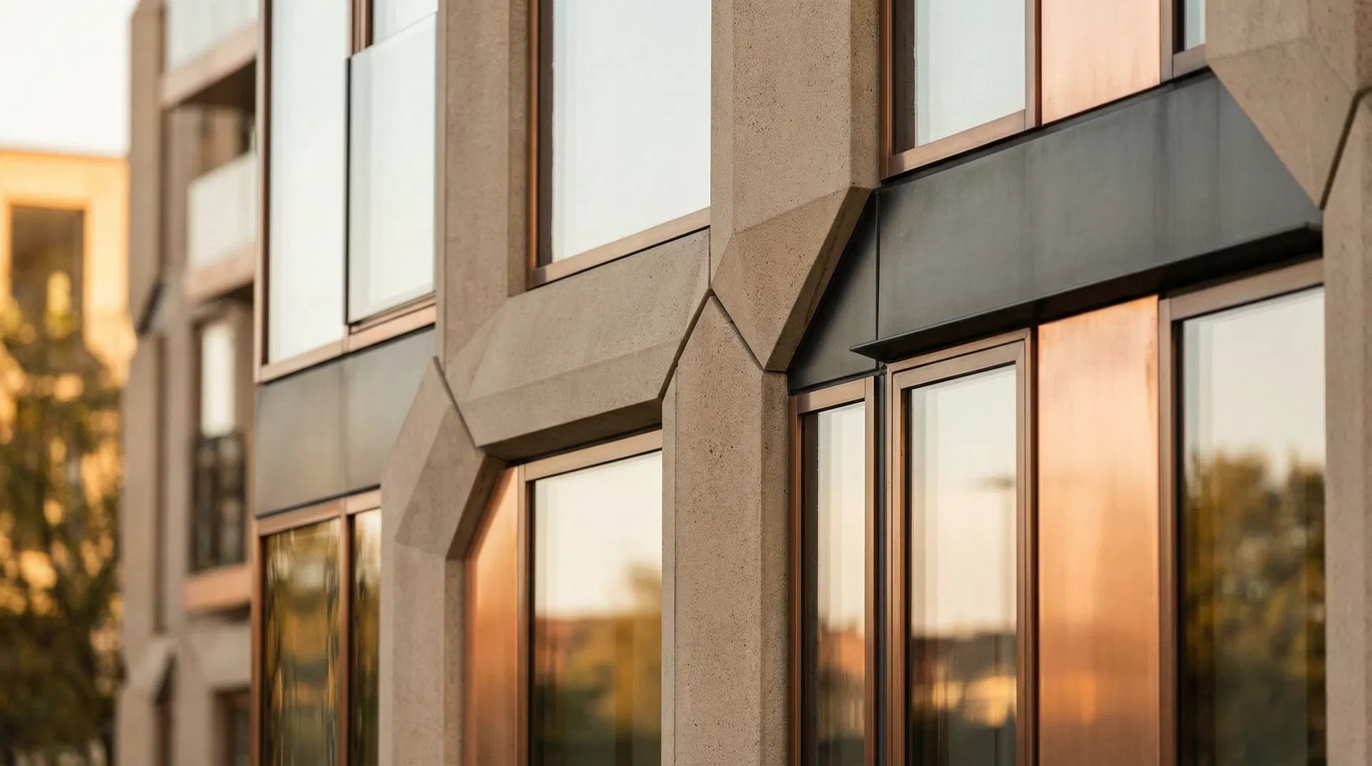 Arkitektonisk detalje af moderne bygning