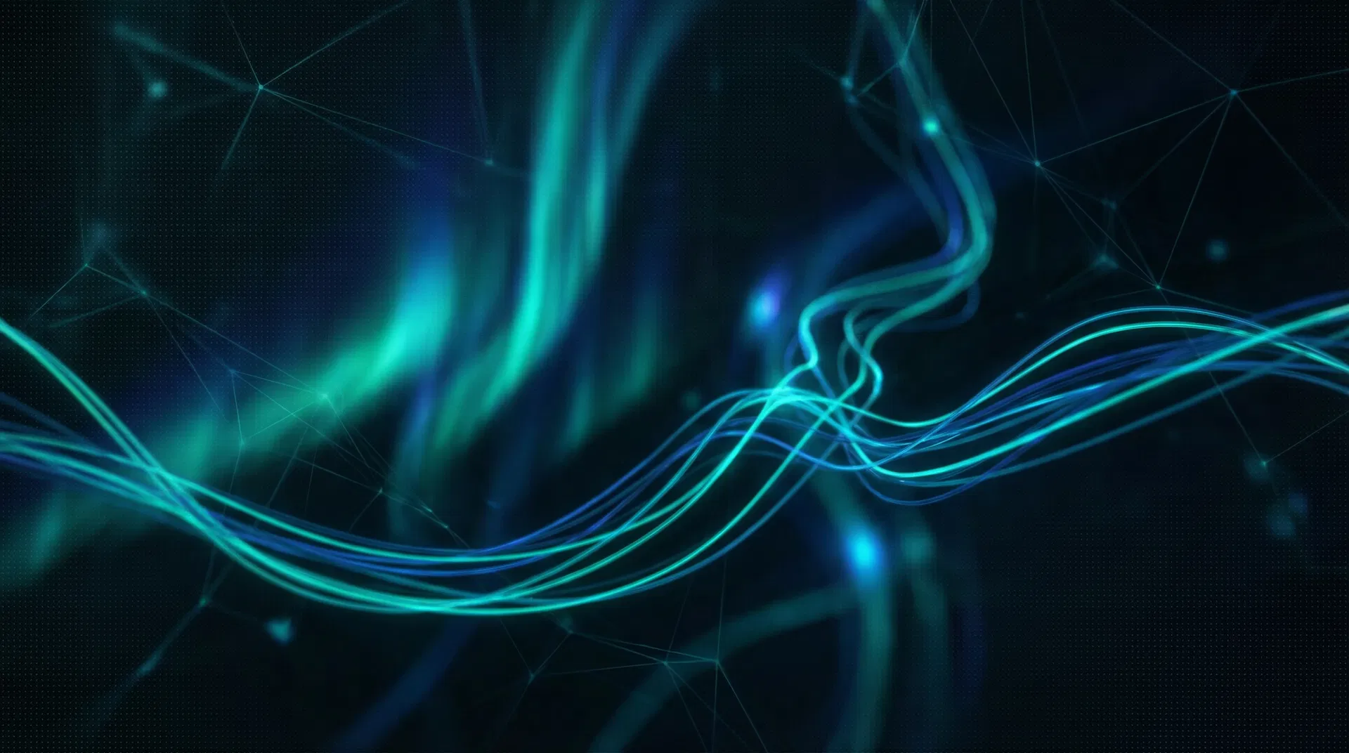 Abstract aurora fiber optic network background