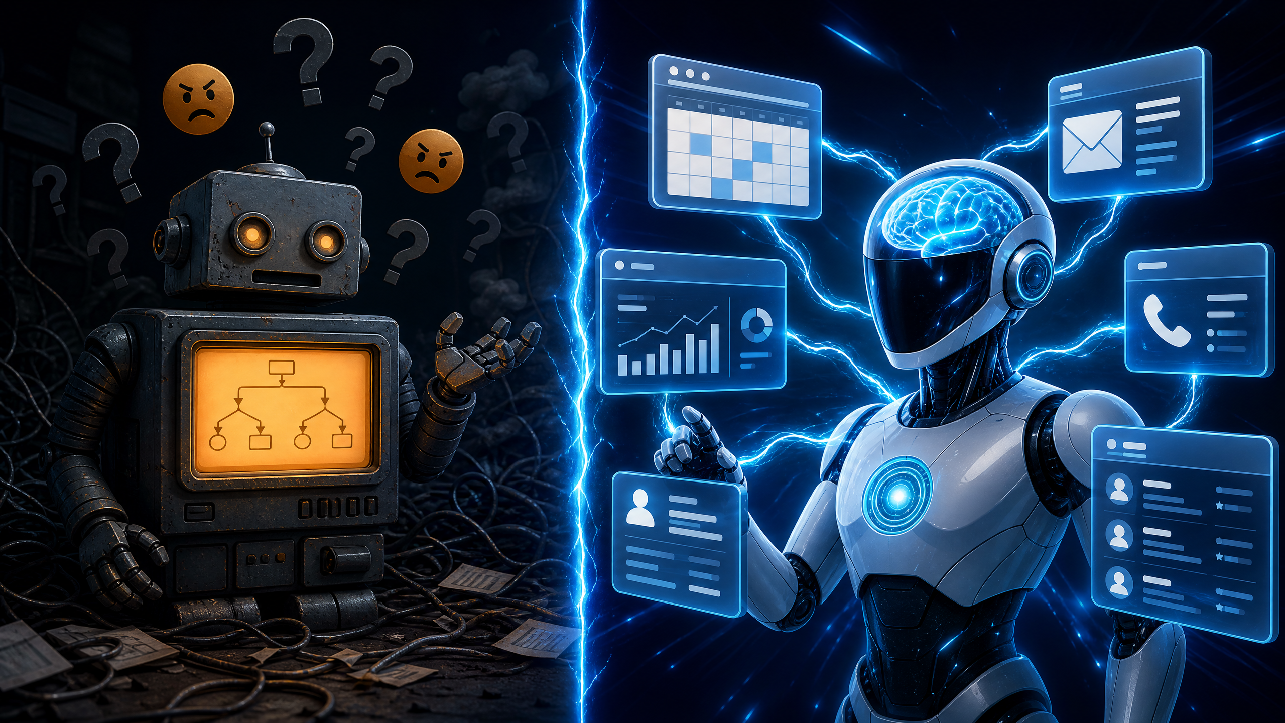 Hero Image: Chatbot vs AI Agent