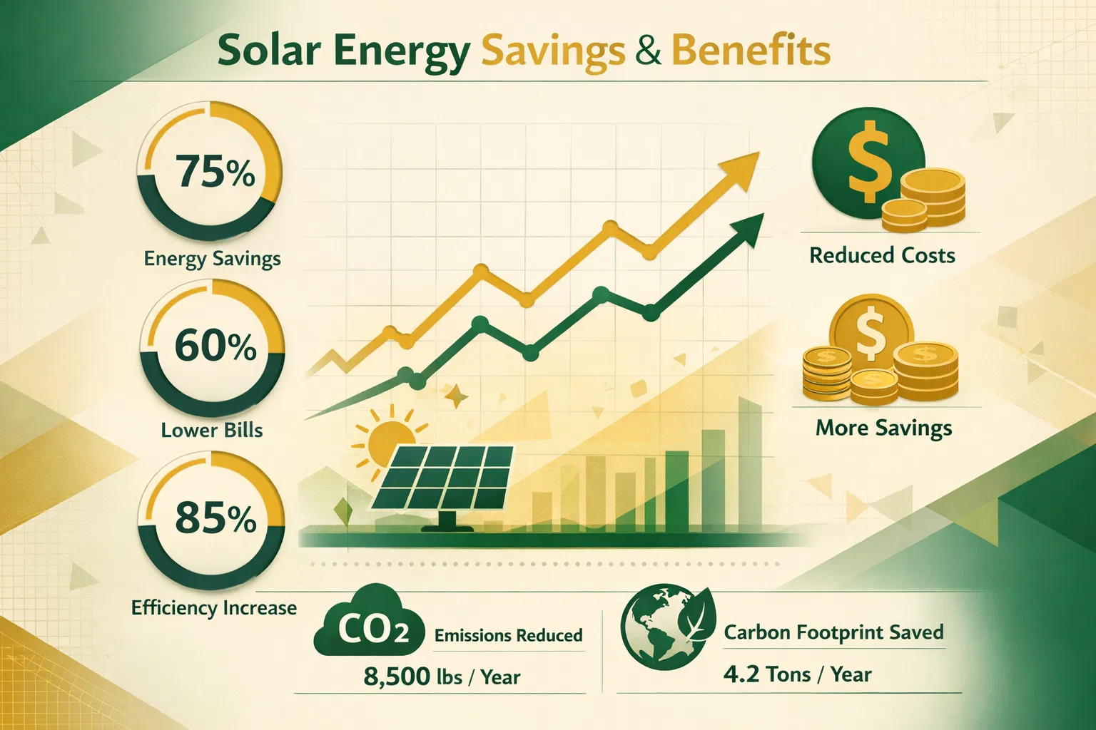 Solar energy savings and benefits visualization