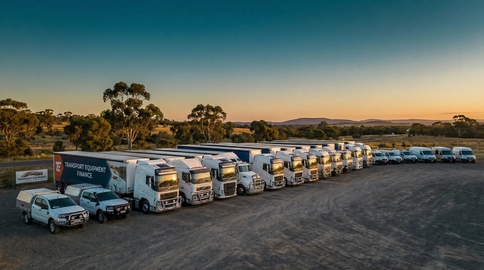 Fleet of trucks financed by Outlook Finance