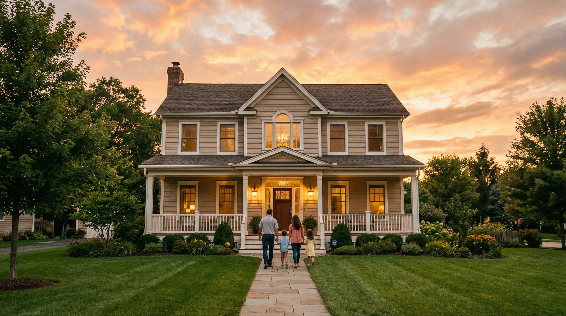 Beautiful home at golden hour