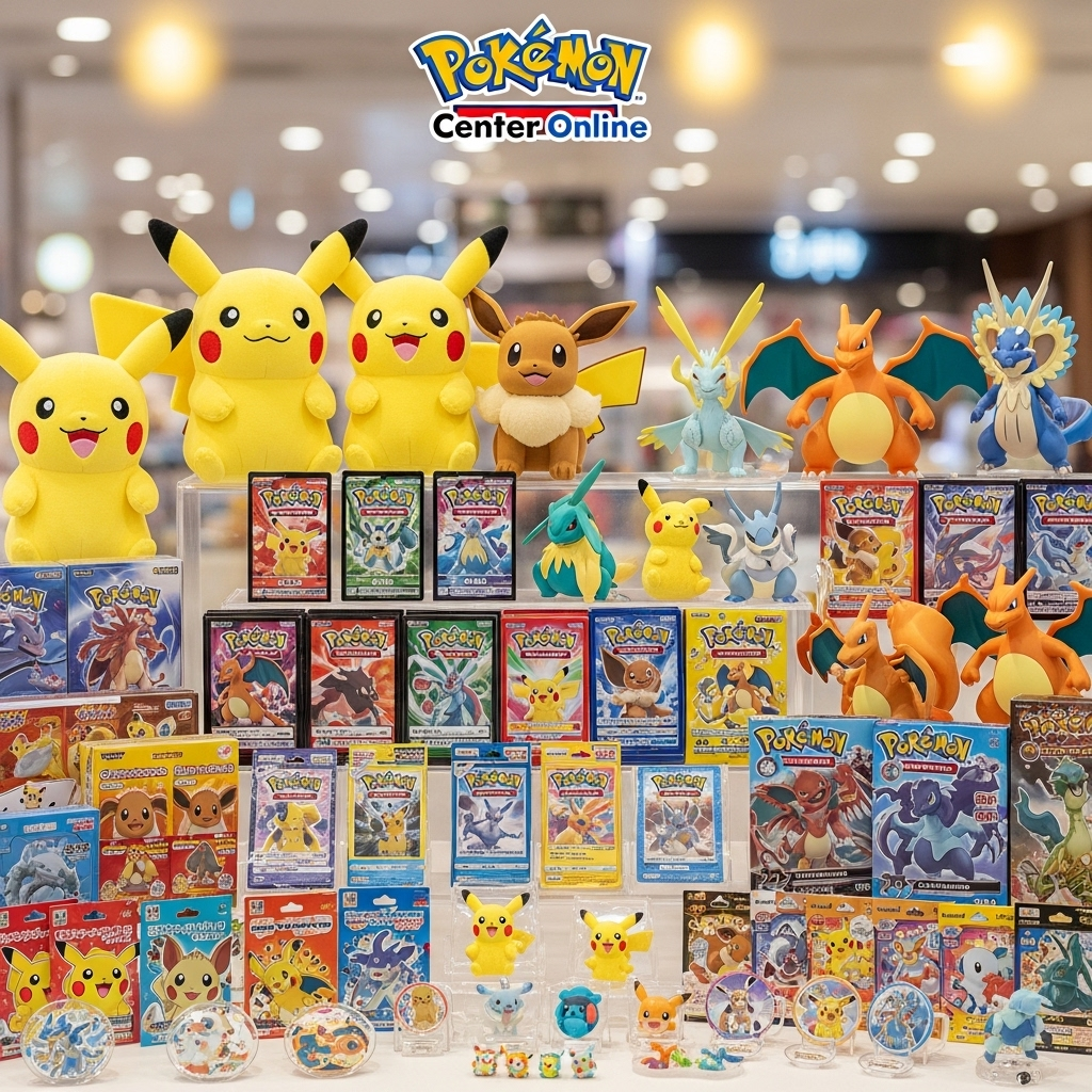 ポケモンセンターオンラインのロゴとグッズ
