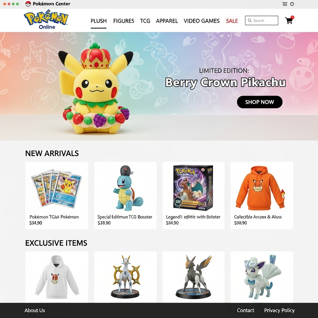 ポケモンセンターオンラインのウェブサイトイメージ