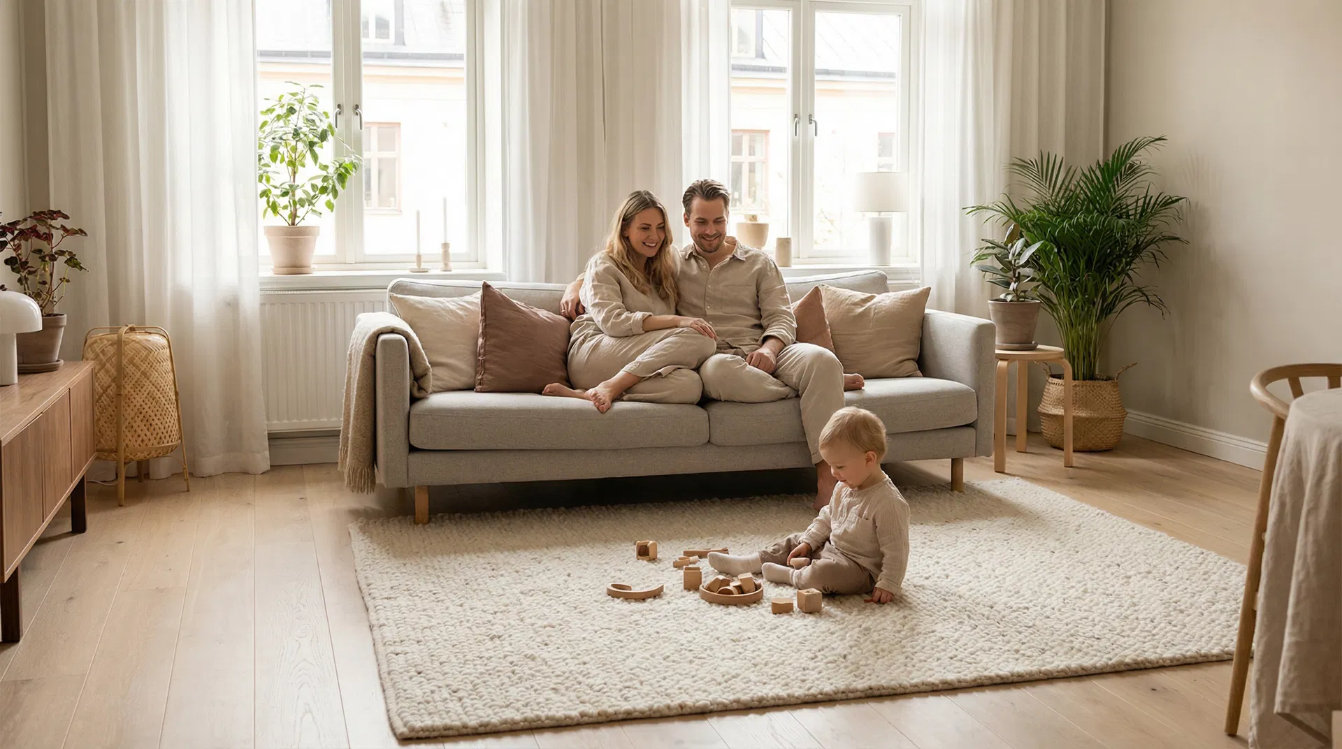 Happy family in a healthy home
