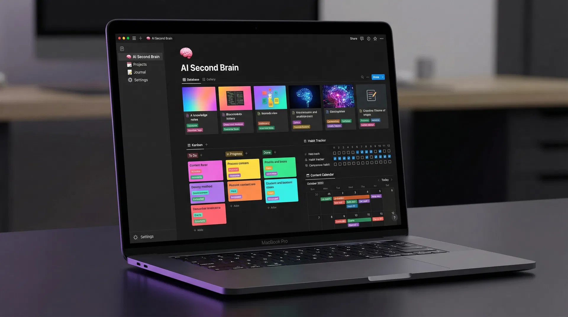 ClarityOS Notion Workspace on MacBook