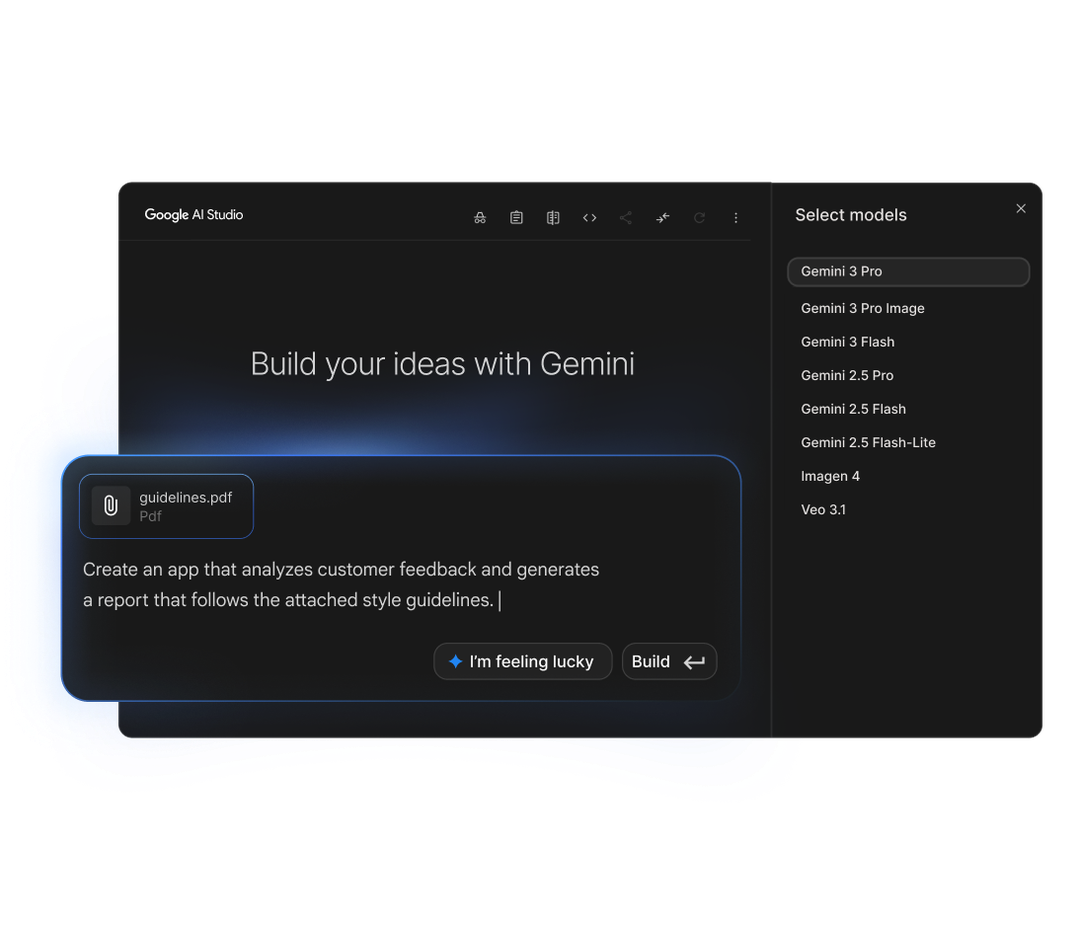 Google AI Studio ホーム画面