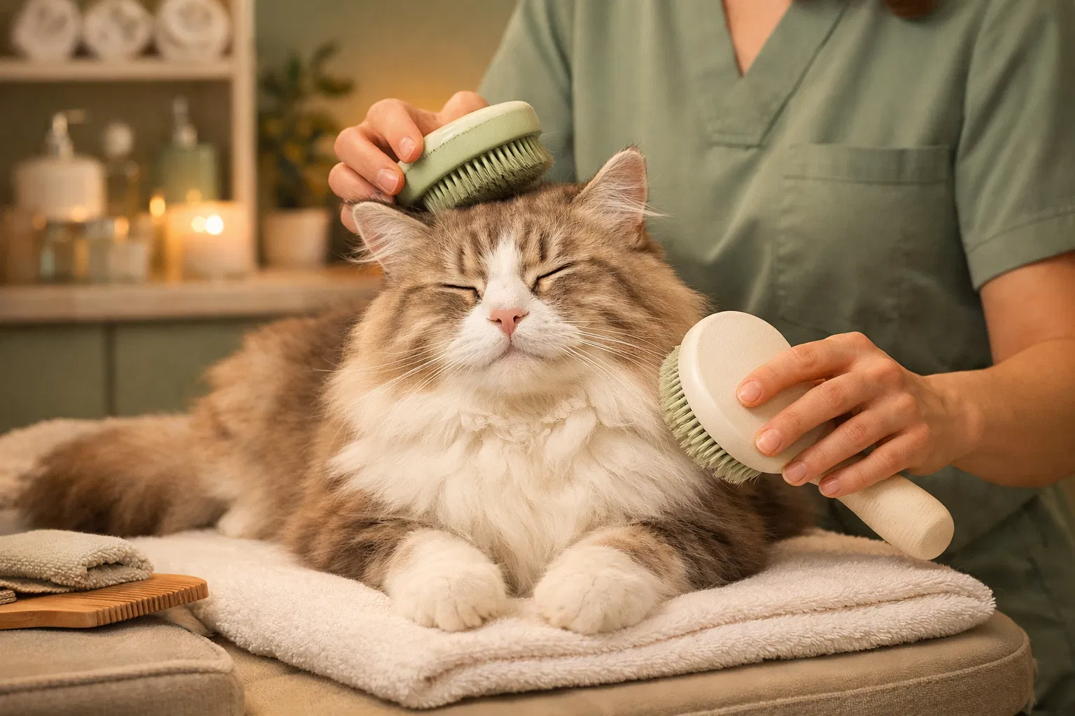 Professional cat grooming