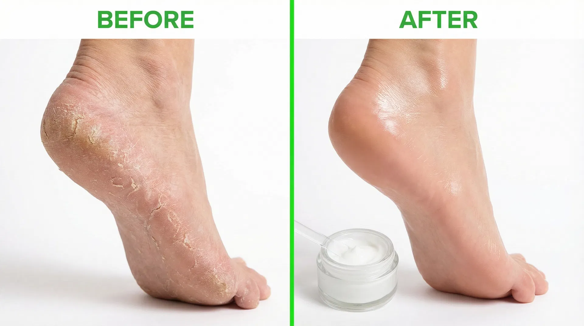 Foot Moisturizing Cream Before & After