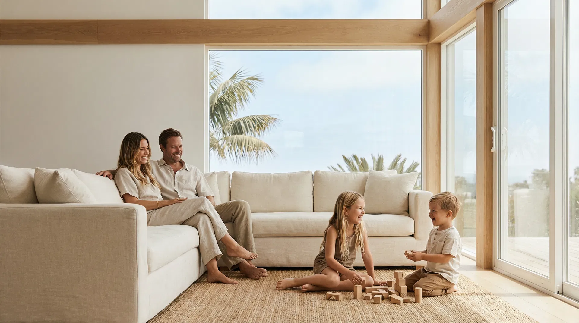 Family in healthy home