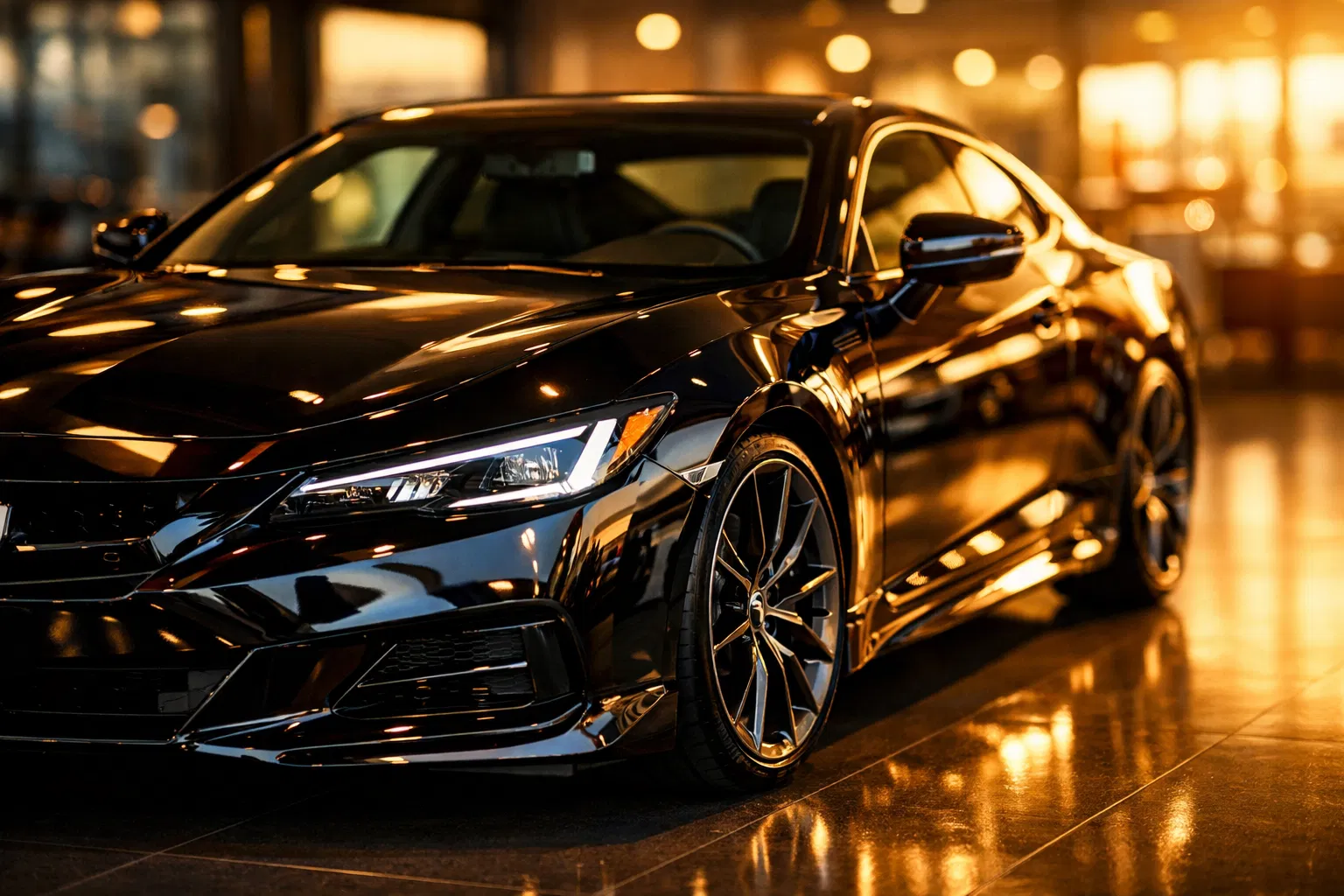 Freshly painted luxury car