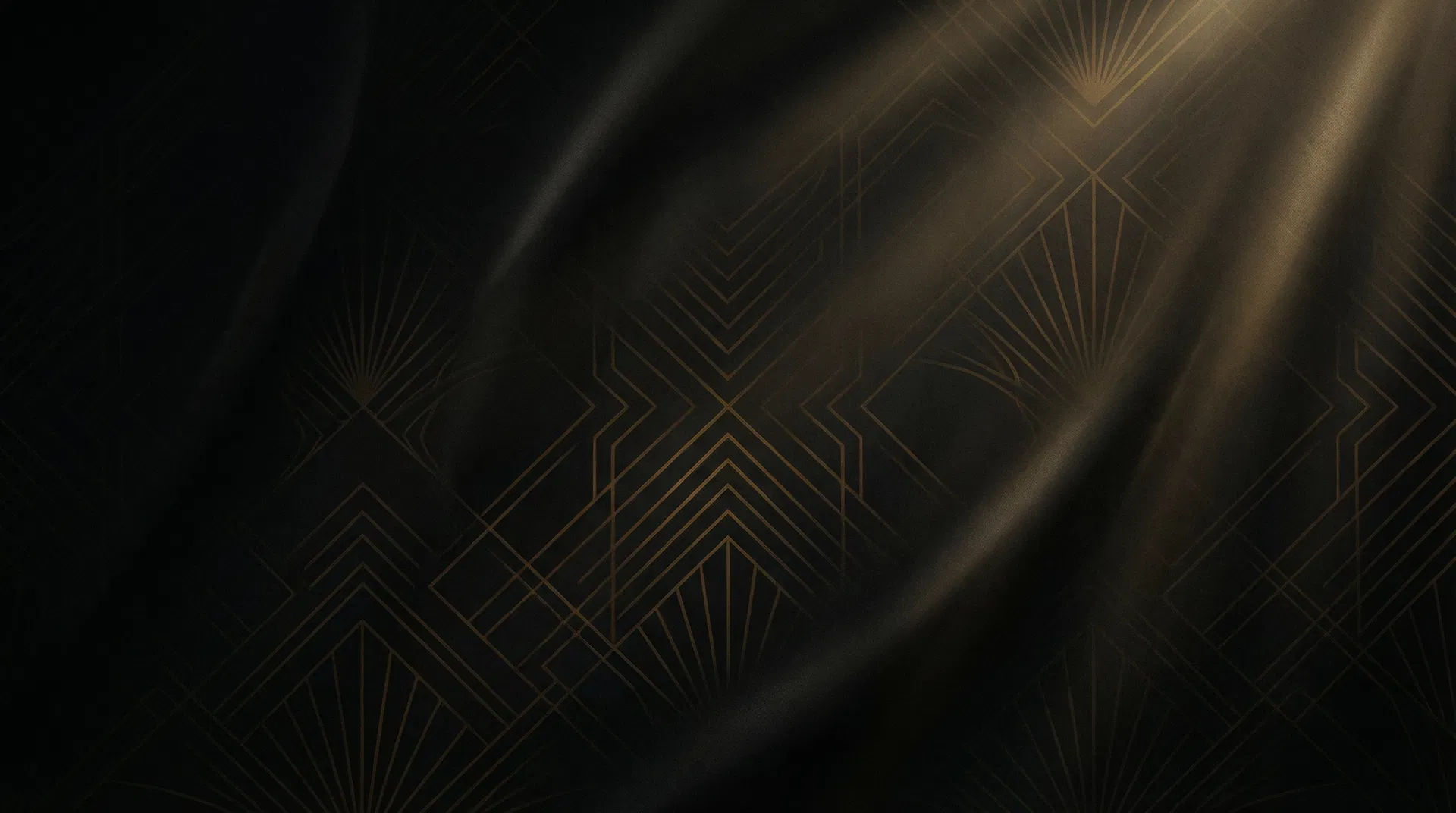 Luxury dark Art Deco background with golden geometric patterns