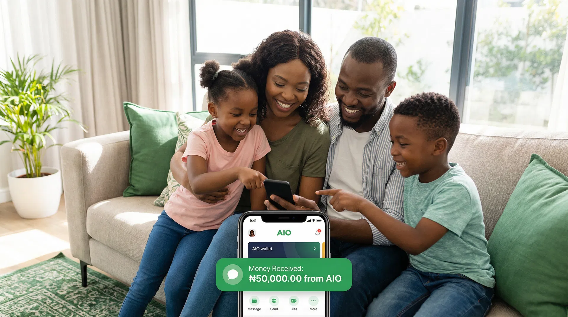 Famille africaine heureuse