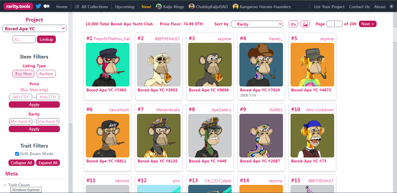 NFT Rarity Analysis Tool