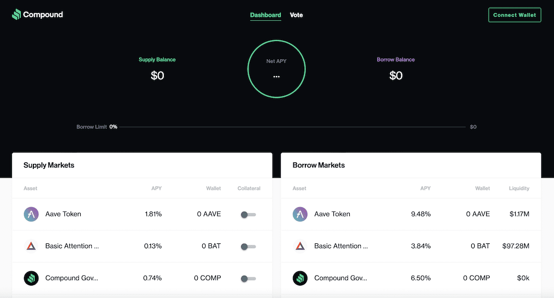 DeFi Lending Platform Interface