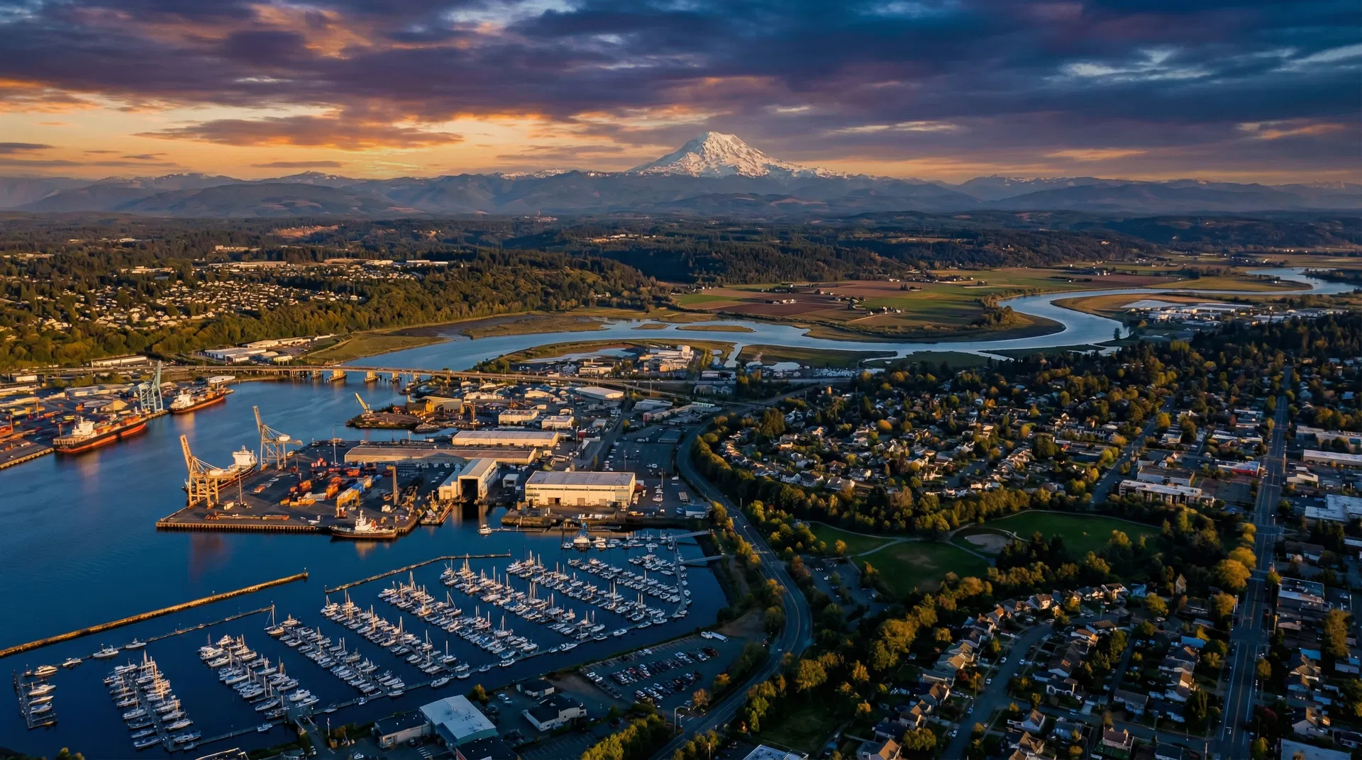 Everett, Washington aerial view