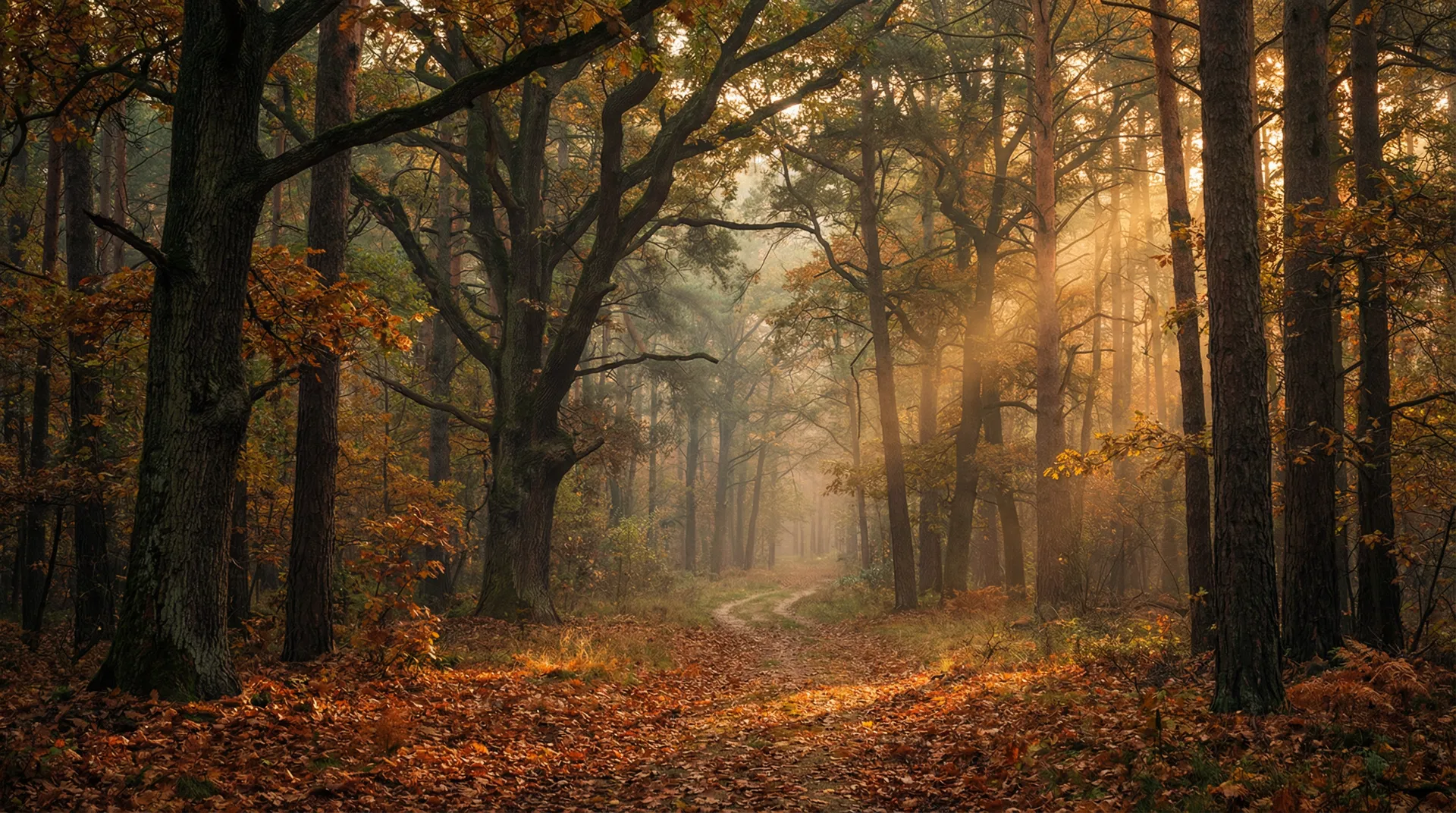 Autumn forest trail