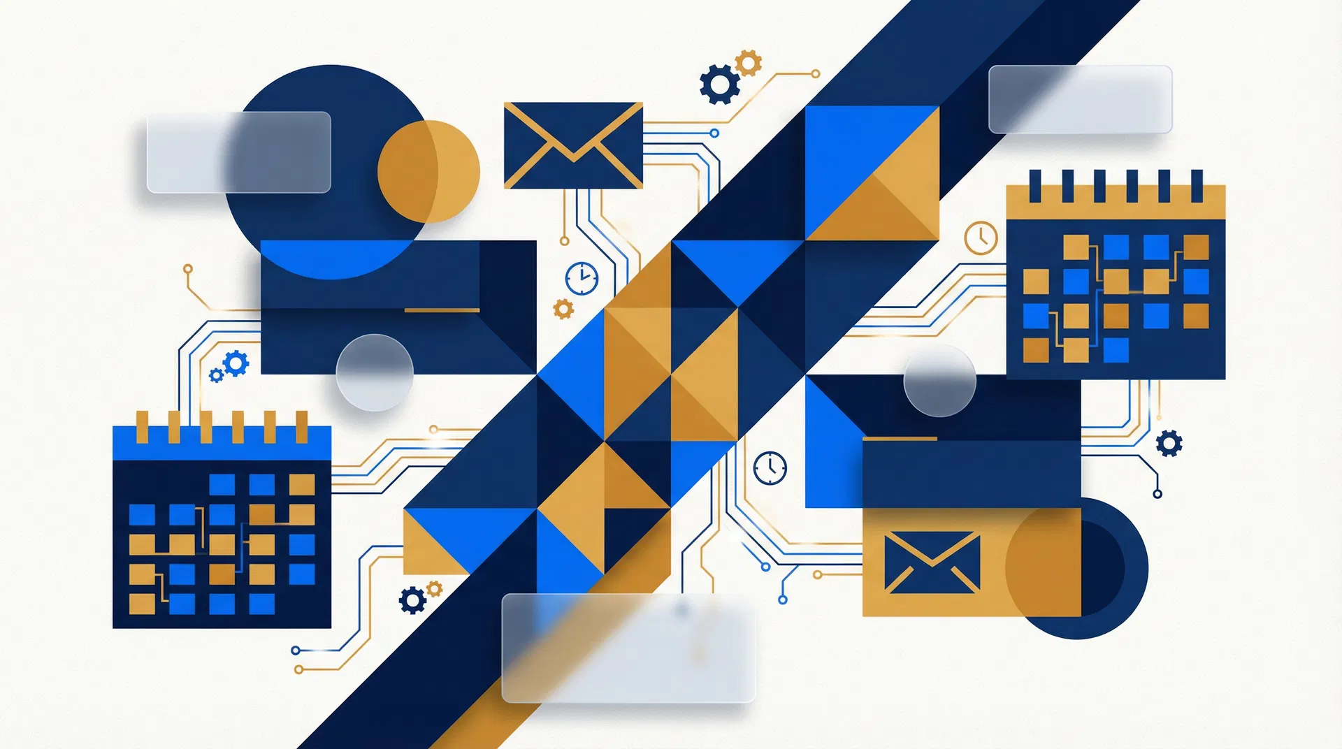 AI Inbox and Calendar Manager - Geometric illustration of AI-powered email and calendar automation