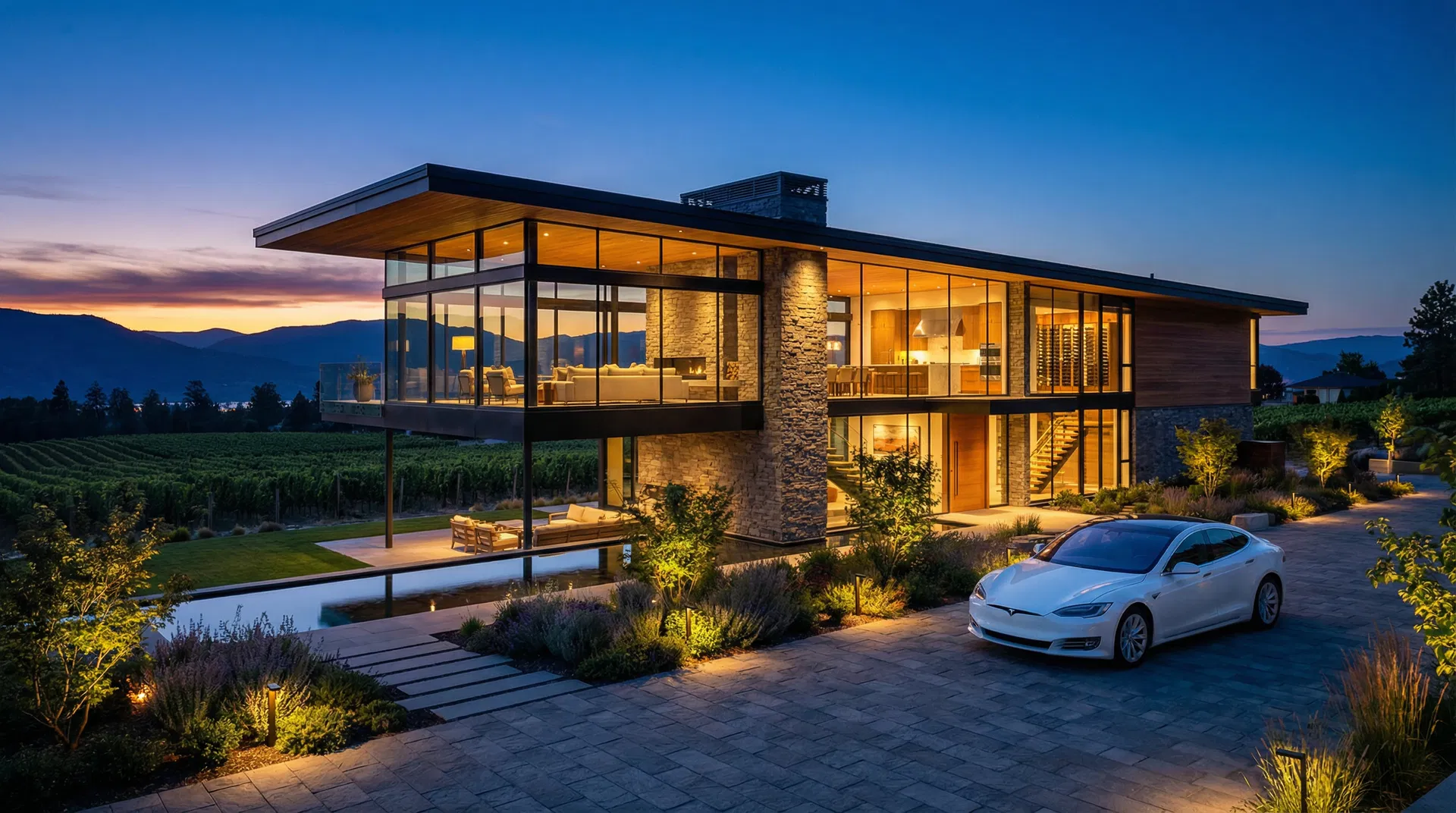 Luxury home at twilight