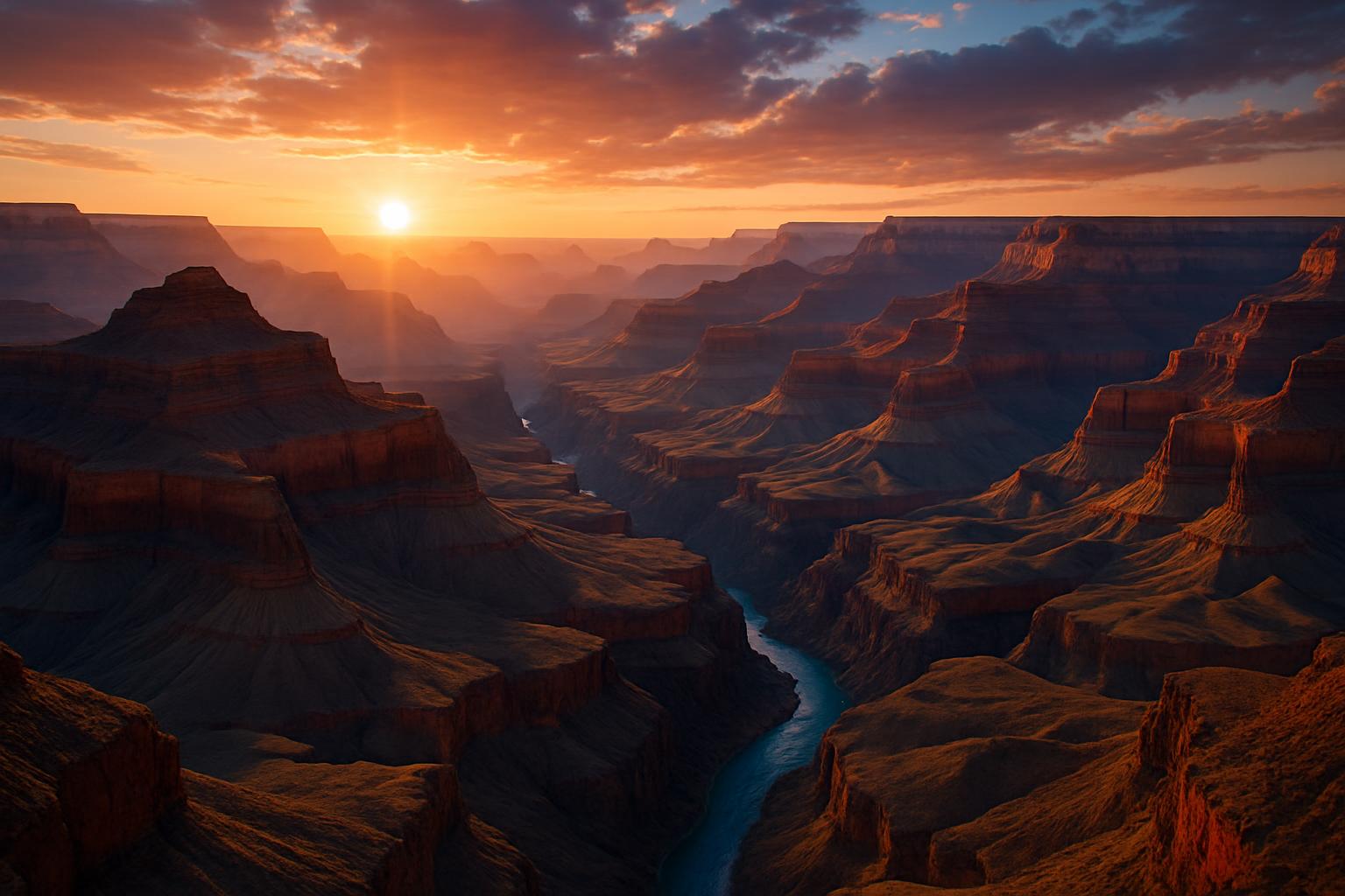 Pemandangan Grand Canyon saat matahari terbit