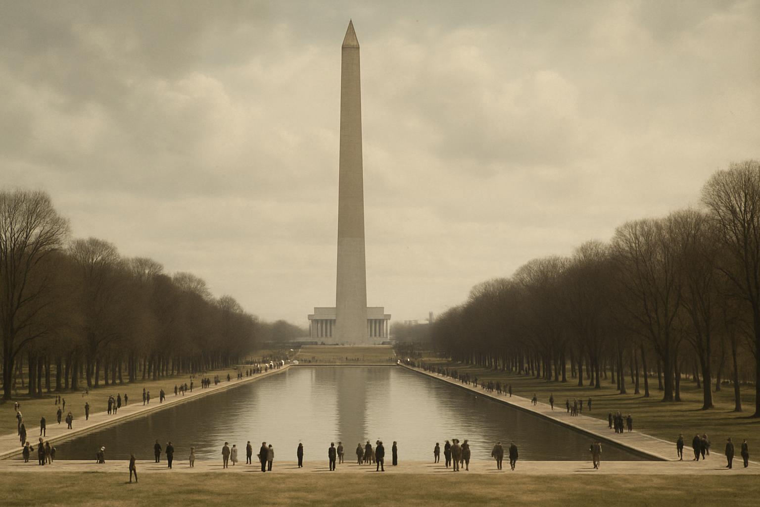 Pemandangan National Mall dengan Washington Monument