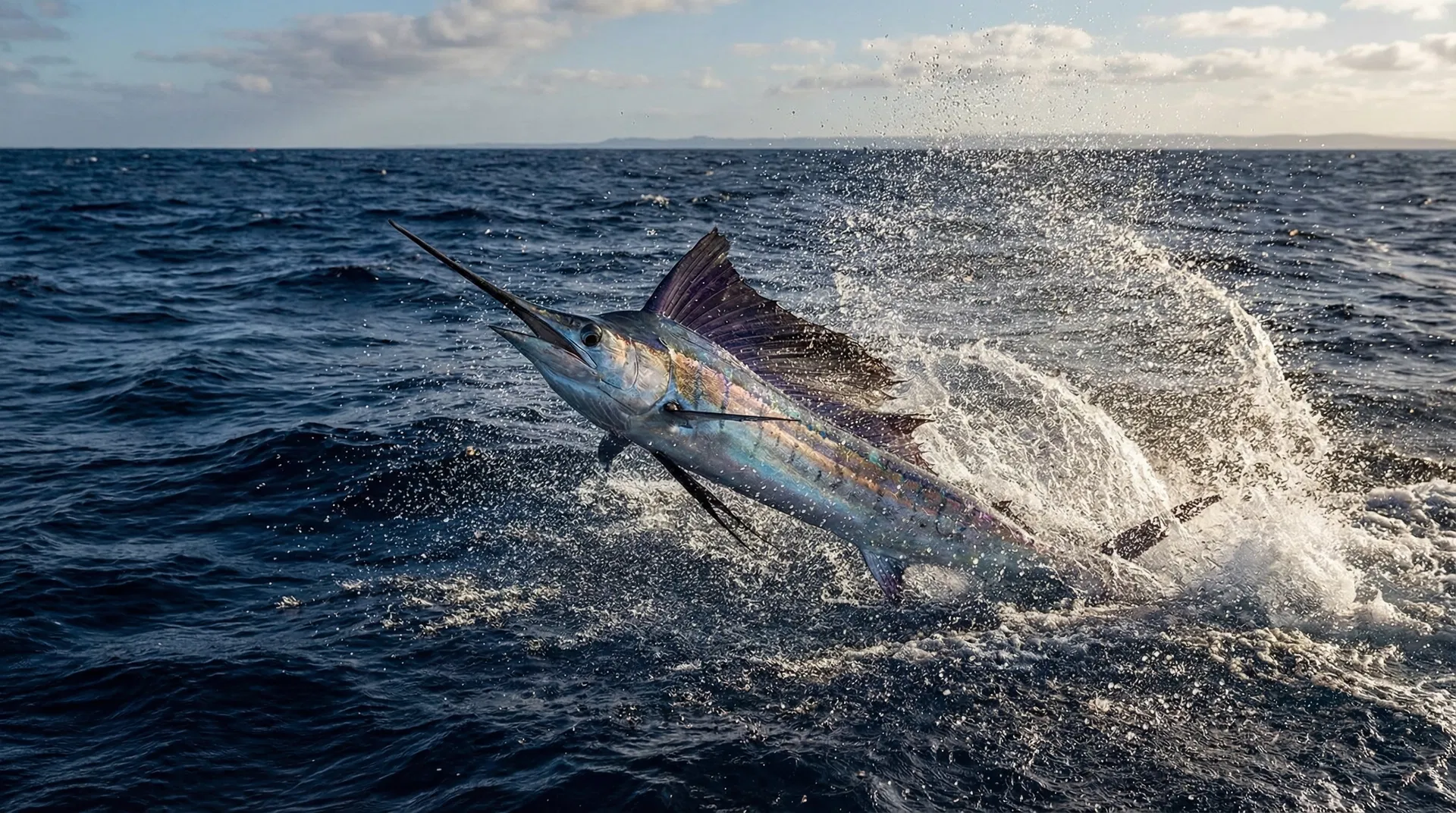 Sailfish jumping out of the ocean