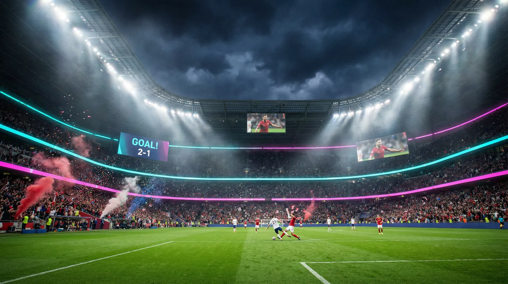 Estádio de futebol lotado