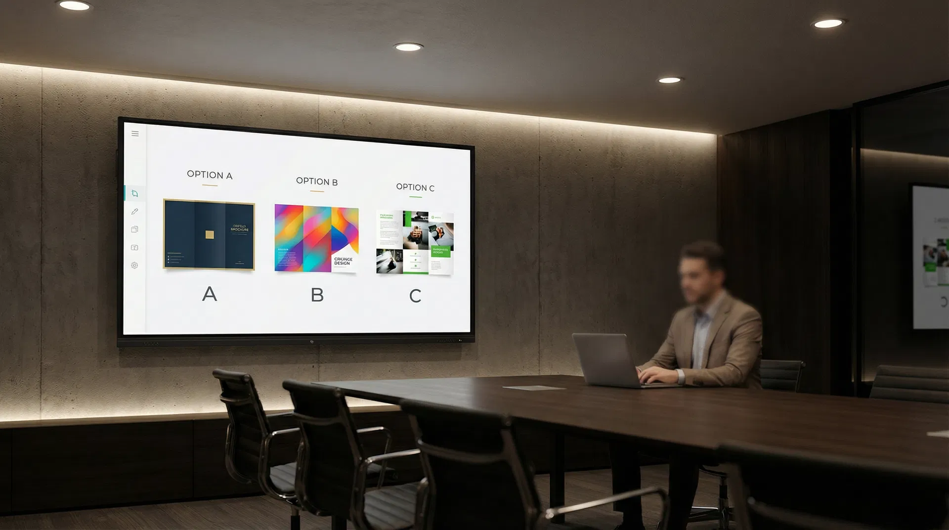 AI-generated mockup presentation showing multiple design options