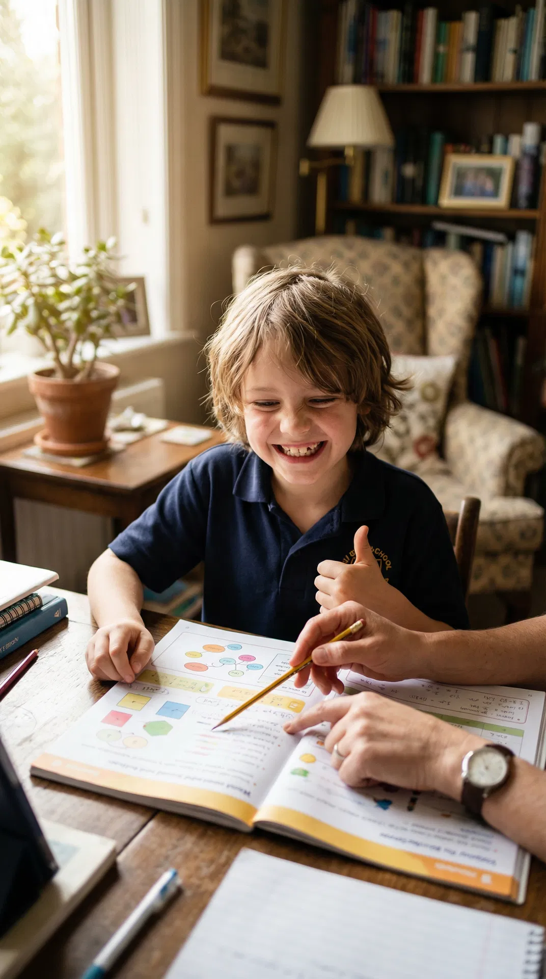 Child celebrating learning success