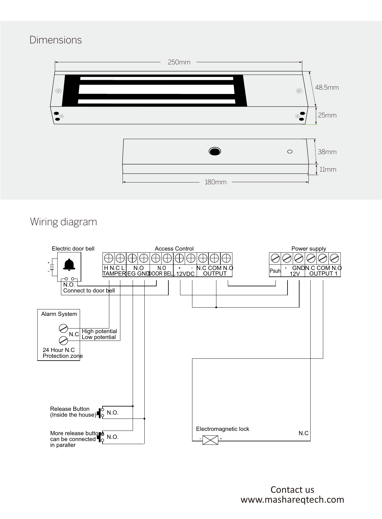 LOTC EL-600SD Dimensions and Wiring Diagram