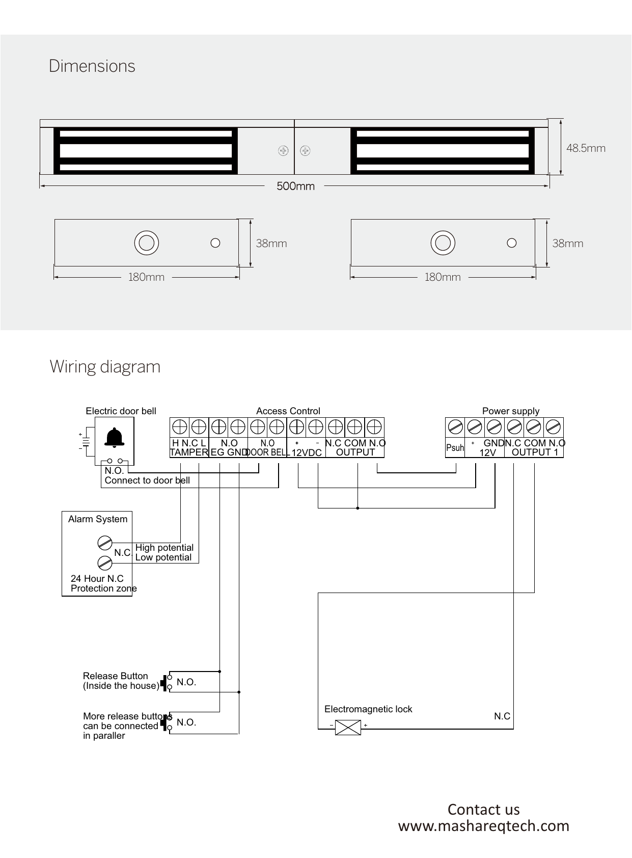 LOTC EL-600DSD Dimensions and Wiring Diagram