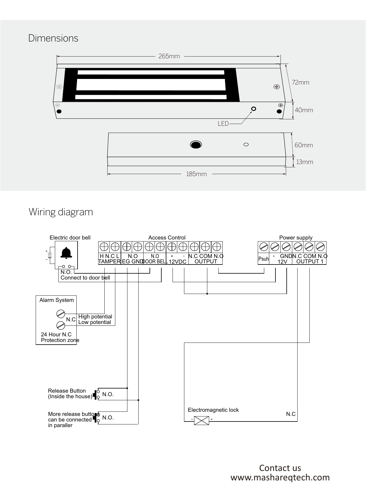 LOTC EL-1200SD Dimensions and Wiring Diagram