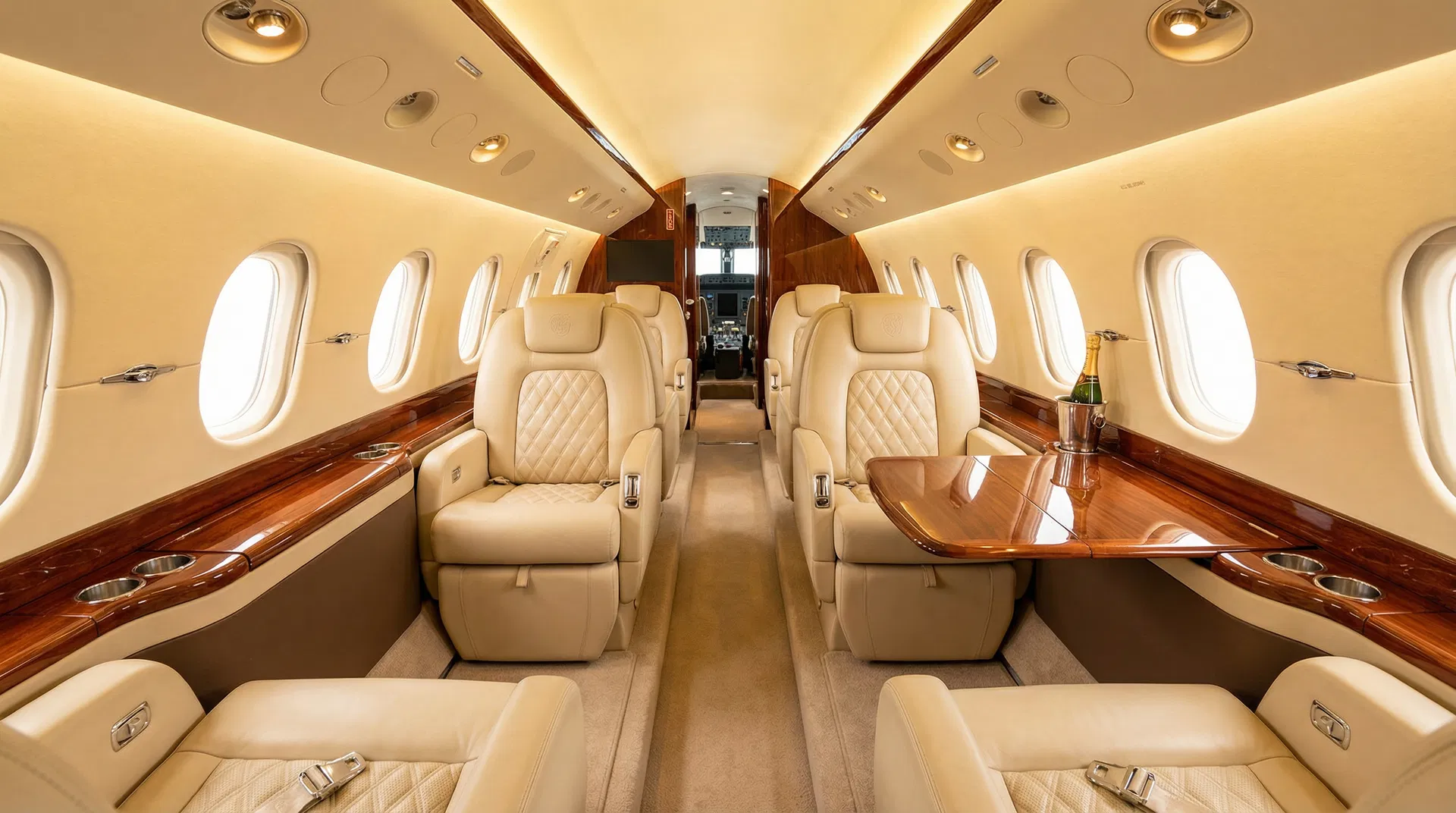 Luxury aircraft interior detailing