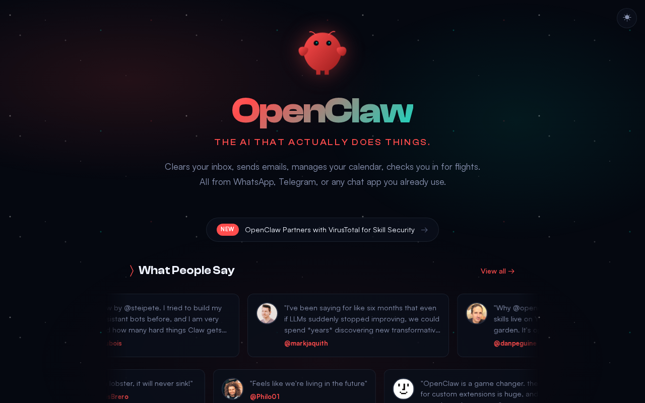 OpenClawトップページ